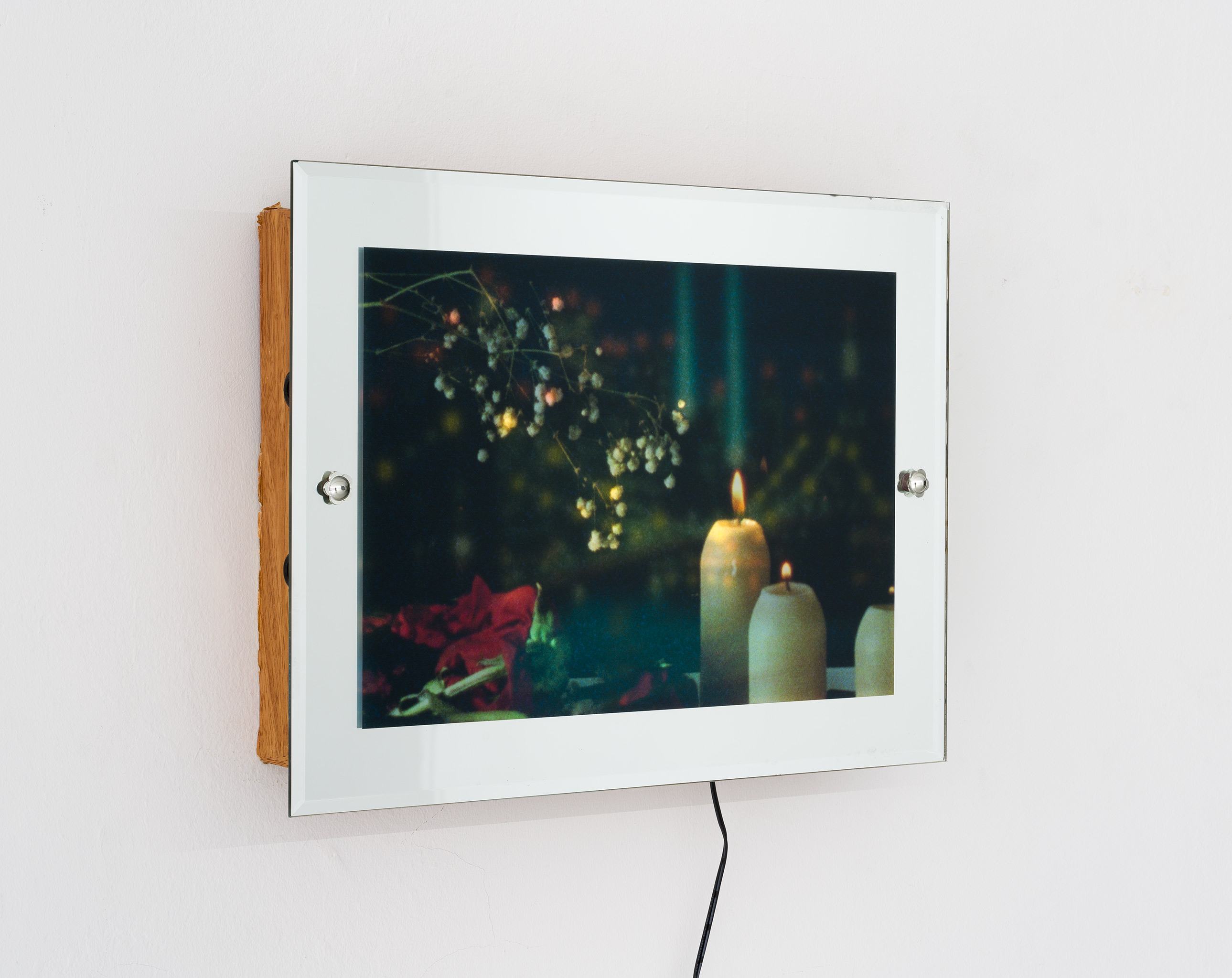 Skyline Still Life #1, 2024, found Lightbox: glass, wooden box, LED, UV print, 12 x 15 3/4 x 2 3/4 in. (30.5 x 40 x 7 cm.)