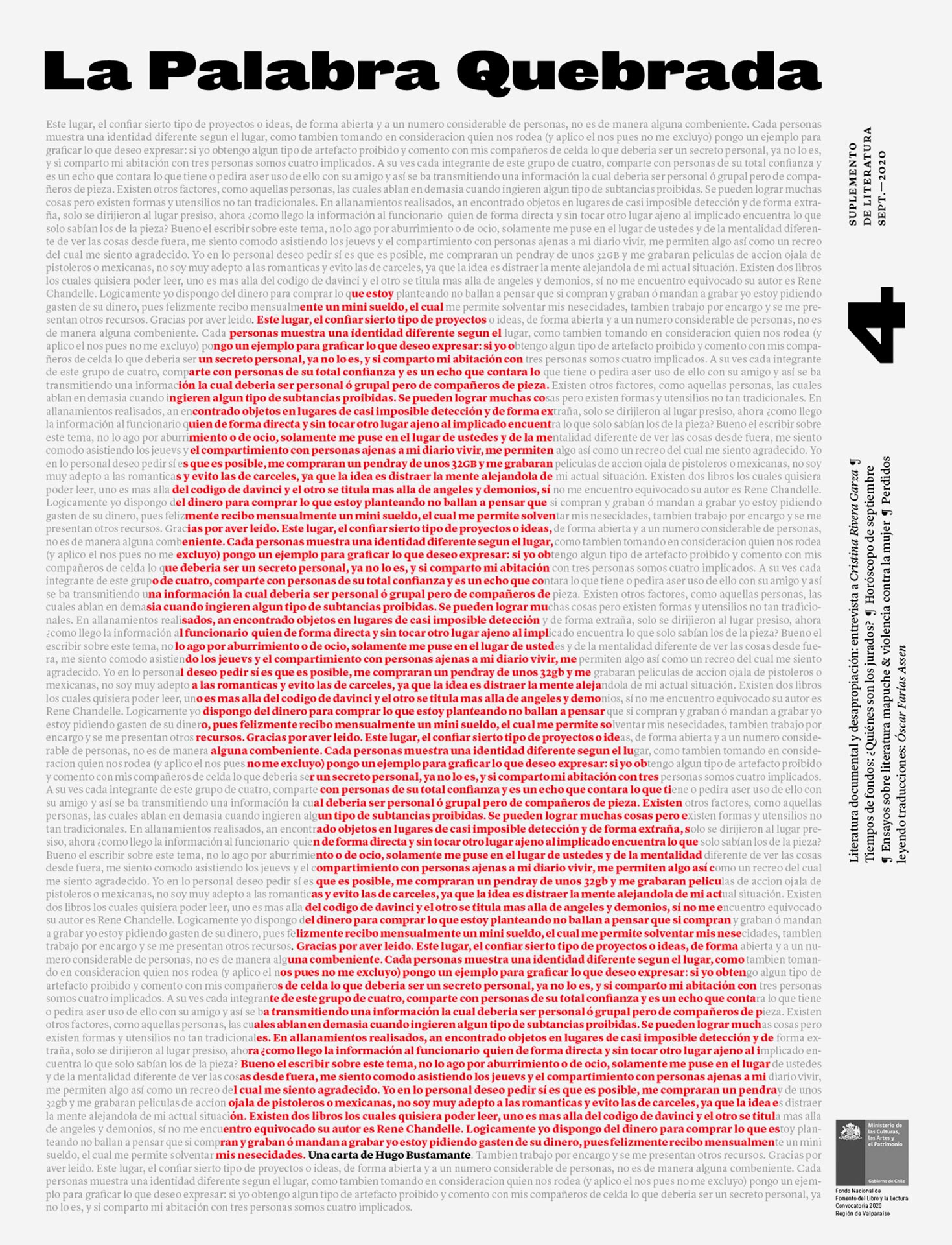 La Palabra Quebrada septiembre 2020.