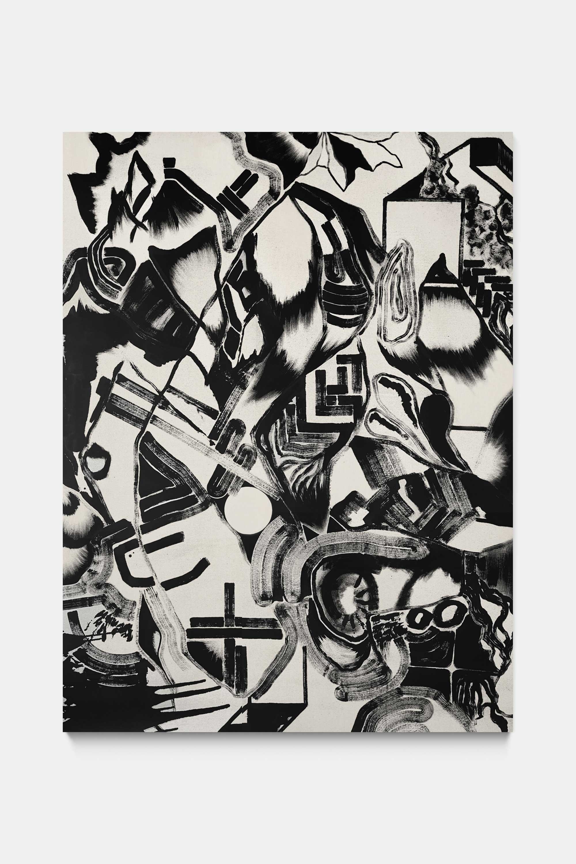 Untitled, 2023. Iron oxide on canvas. 195&#160;×&#160;260&#160;cm.