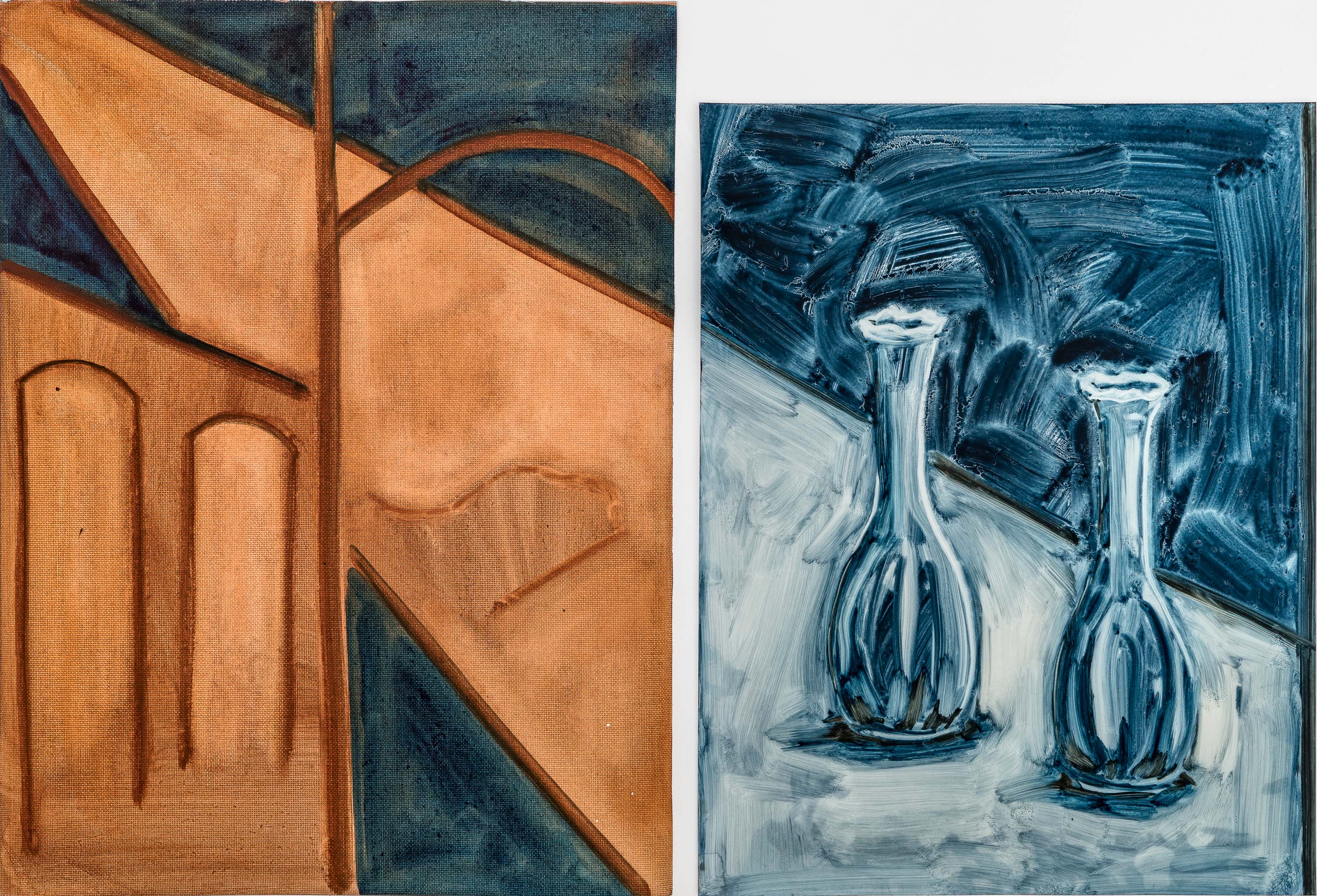 L: Oil on canvas paper 12 x 16 inches, R: Oil on paper 11 x 14 inches