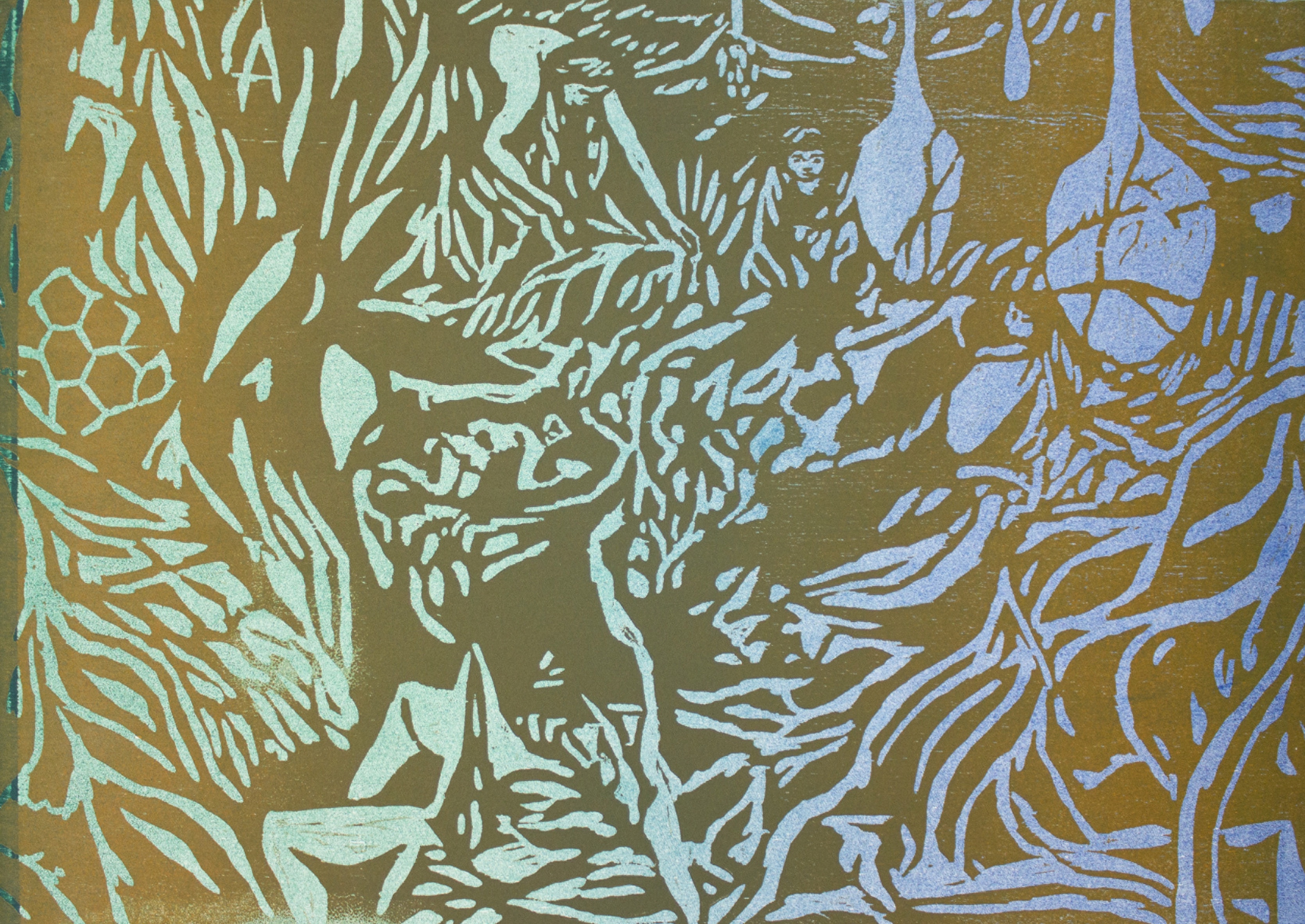 'So sweet a changeling',  2022. Woodcut on paper, 42x30cm