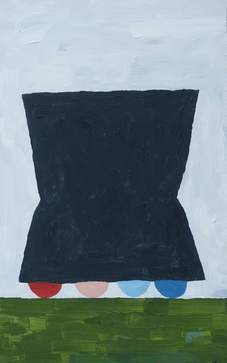 The Muon, 2021, Oil on panel, 12 3/4 x 8 5/16 in. framed