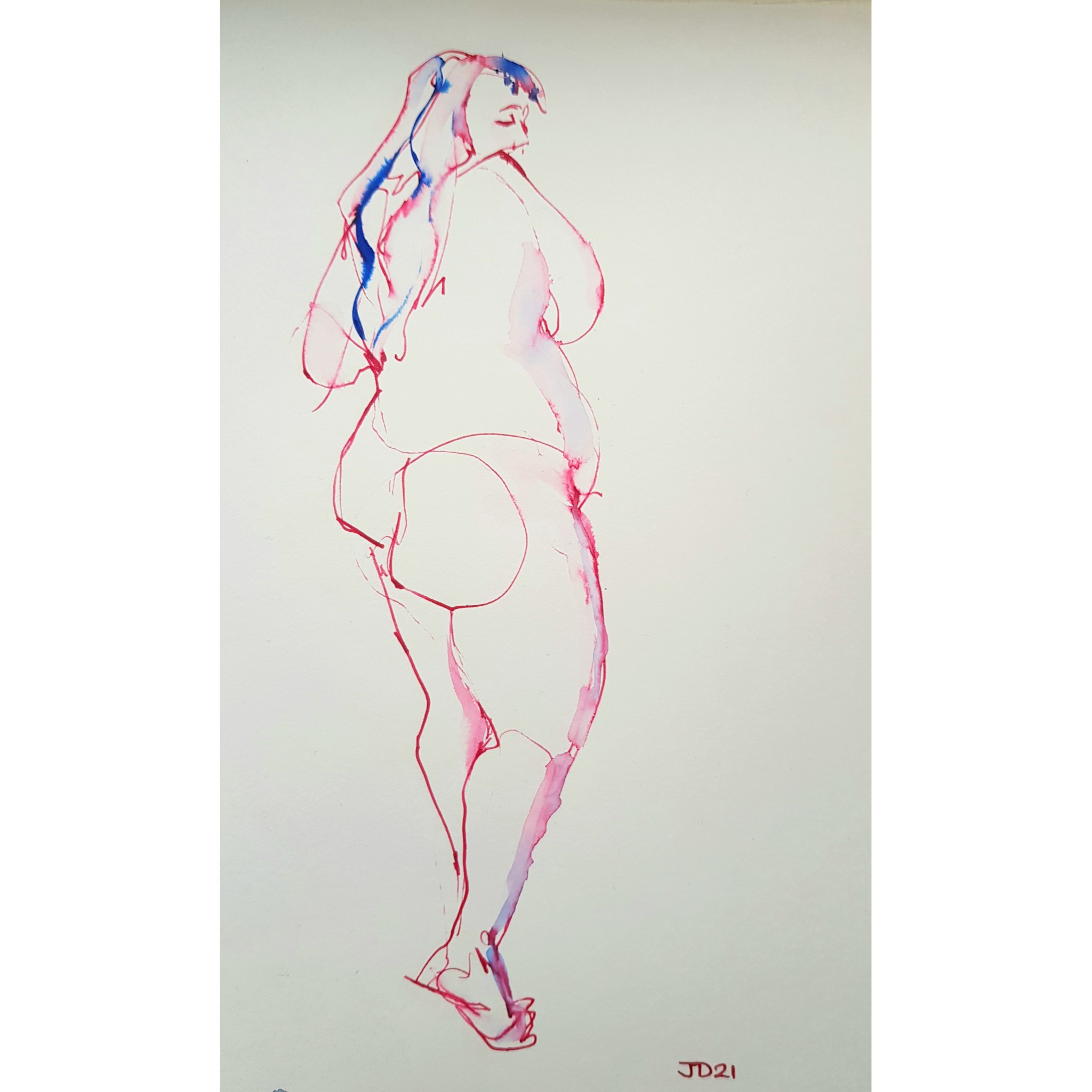 Trixie blue streak, 21 x 15cm, watercolour, 