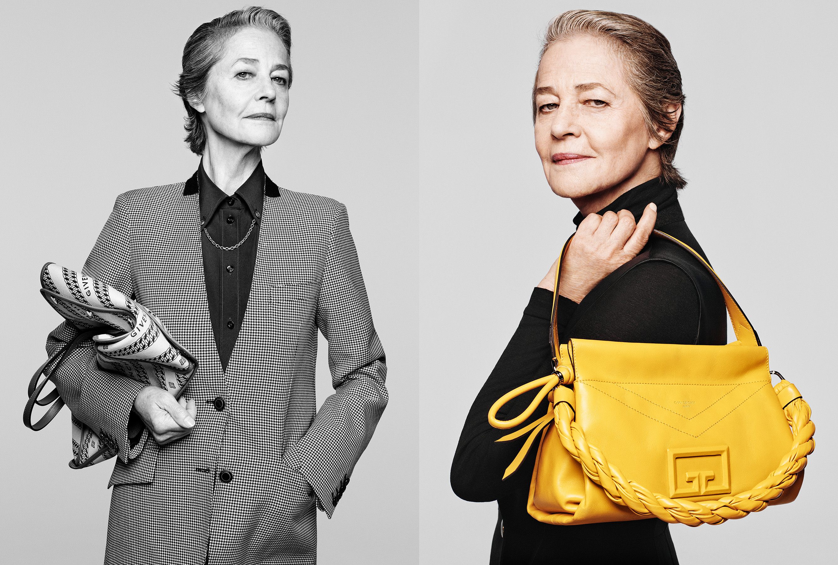 Givenchy SS20, Charlotte Rampling Photography Craig McDean, Styling Suzanne Koller, Art Direction with Li, Inc.