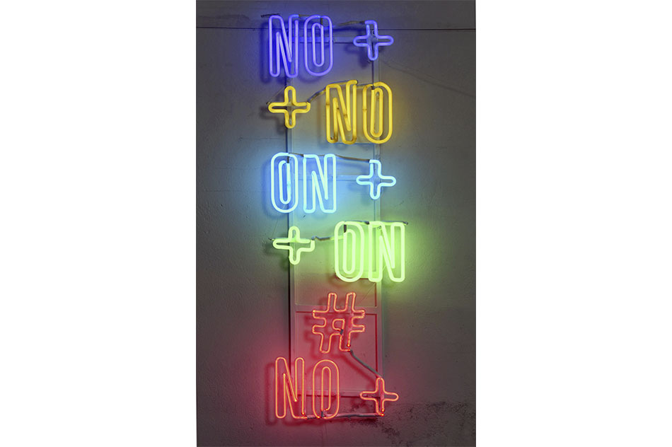Camilo YañezTrabalengua, 2018Five-color neon text116 x 35 x 10 cm