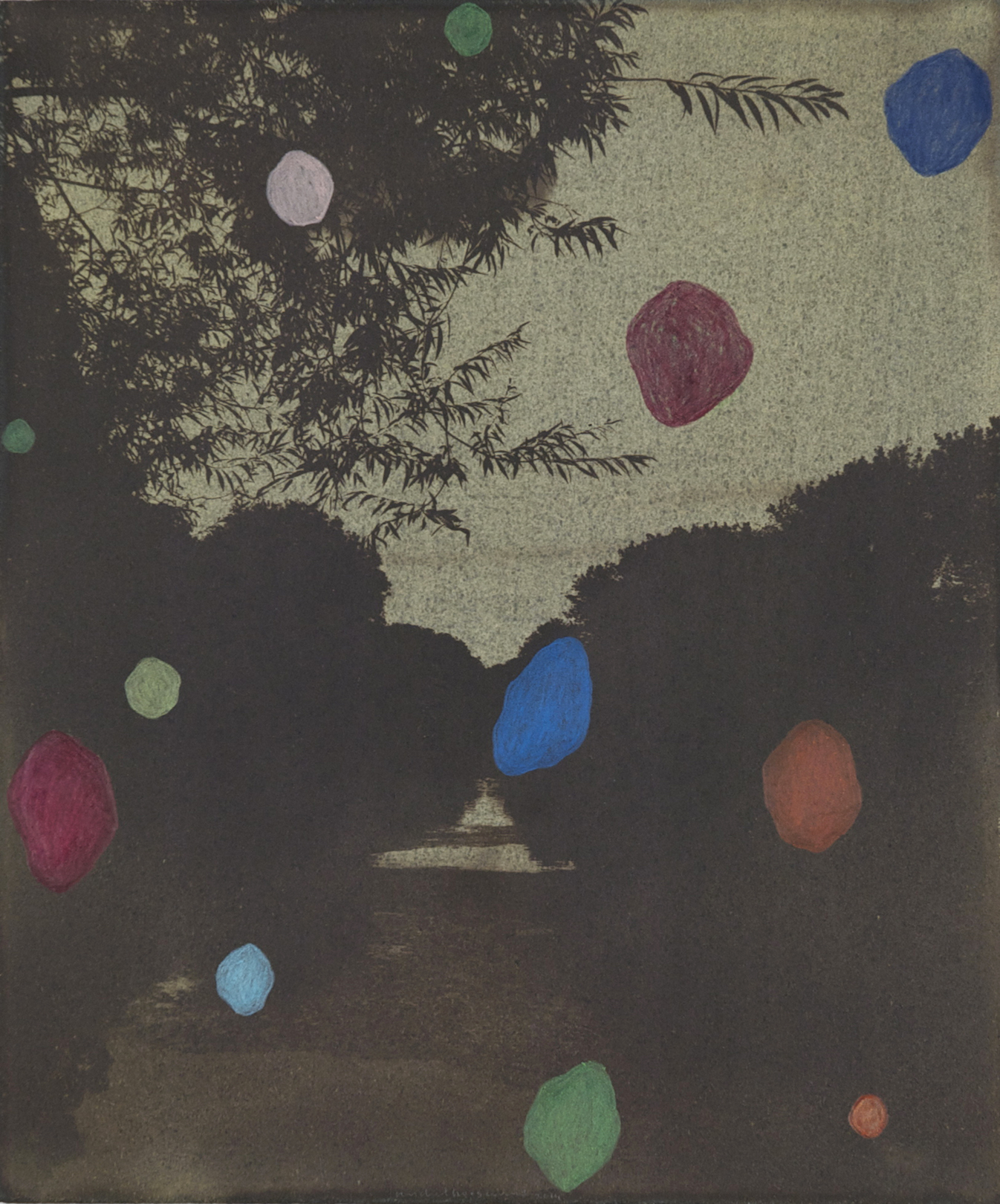 Untitled 2014, kallitype, acrylic and color pencil on paper, 30 x 25 cm