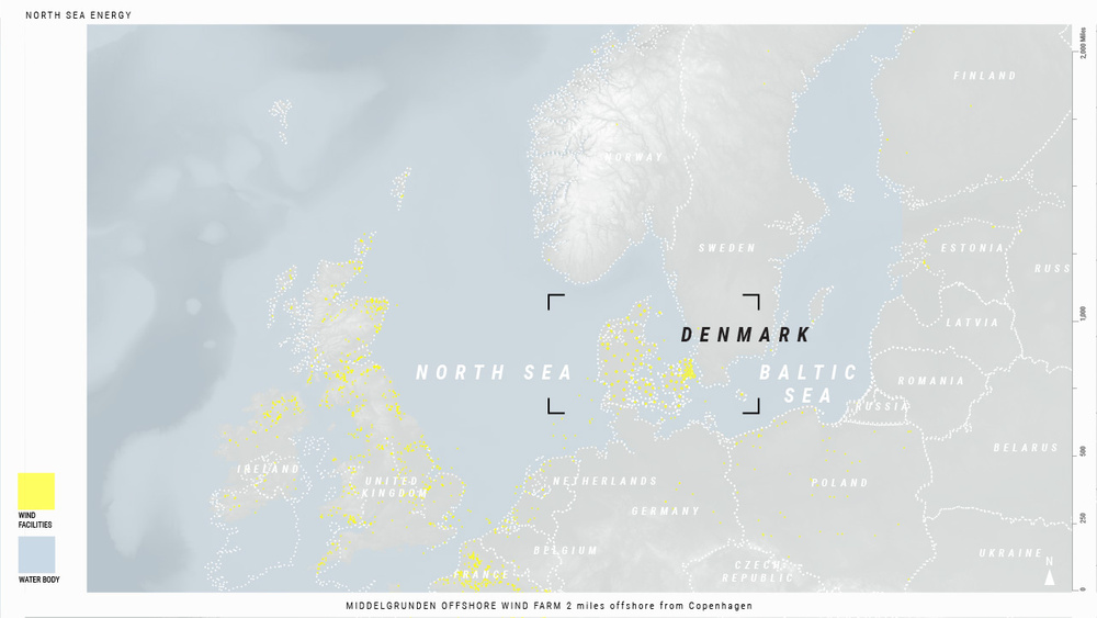 Figure 0. The North Sea is a sea within the Atlantic Ocean located between Great Britain, Norway,  Denmark, Germany, the Netherlands, Belgium and France. The prevailing winds around the sea are high, the sea bed is shallow, and the countries bordering the sea are highly industrialized, which has positioned the North Sea as a major area of geographic interest for renewable energy development. 
