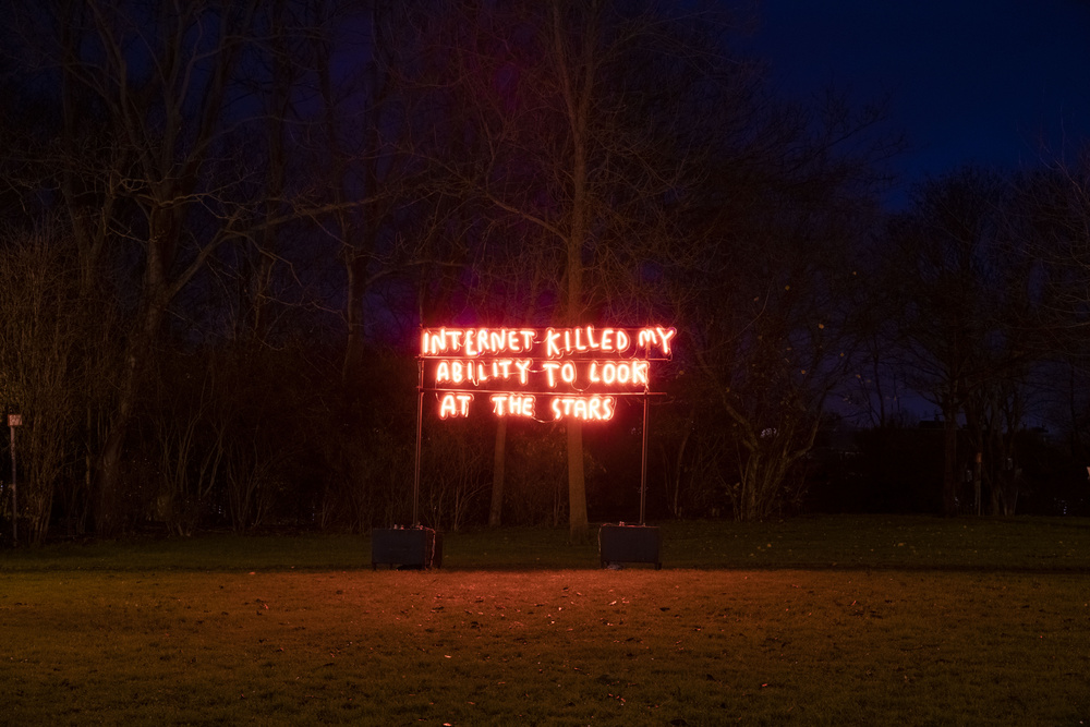 Internet killed my ability to look at the stars. 2020Neon lights108 x 350 cm