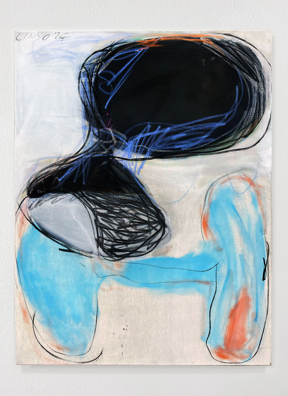 'This could be us but' 2024 - 89 x 116 cm oil, acryl paint, ink and charcoal on linen
