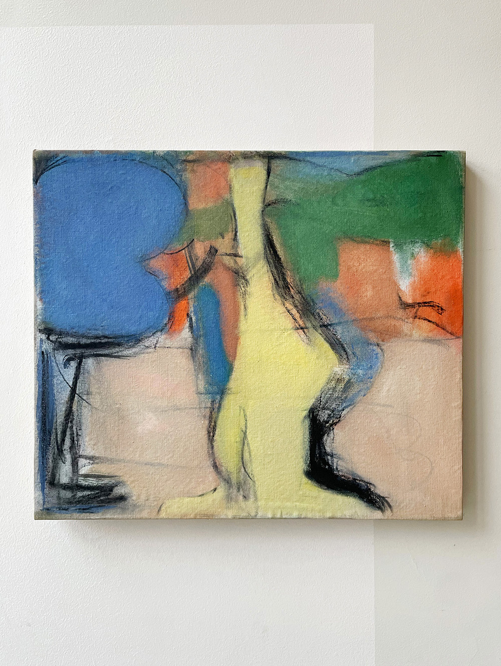 'AB&C' - oil, charcoal and ink on linen, 69 x 80 cm