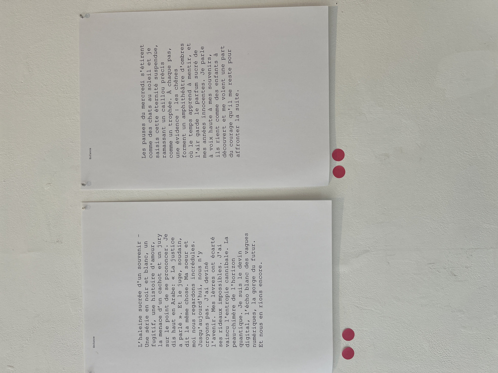 Poems displayed on the wall with visitor votes