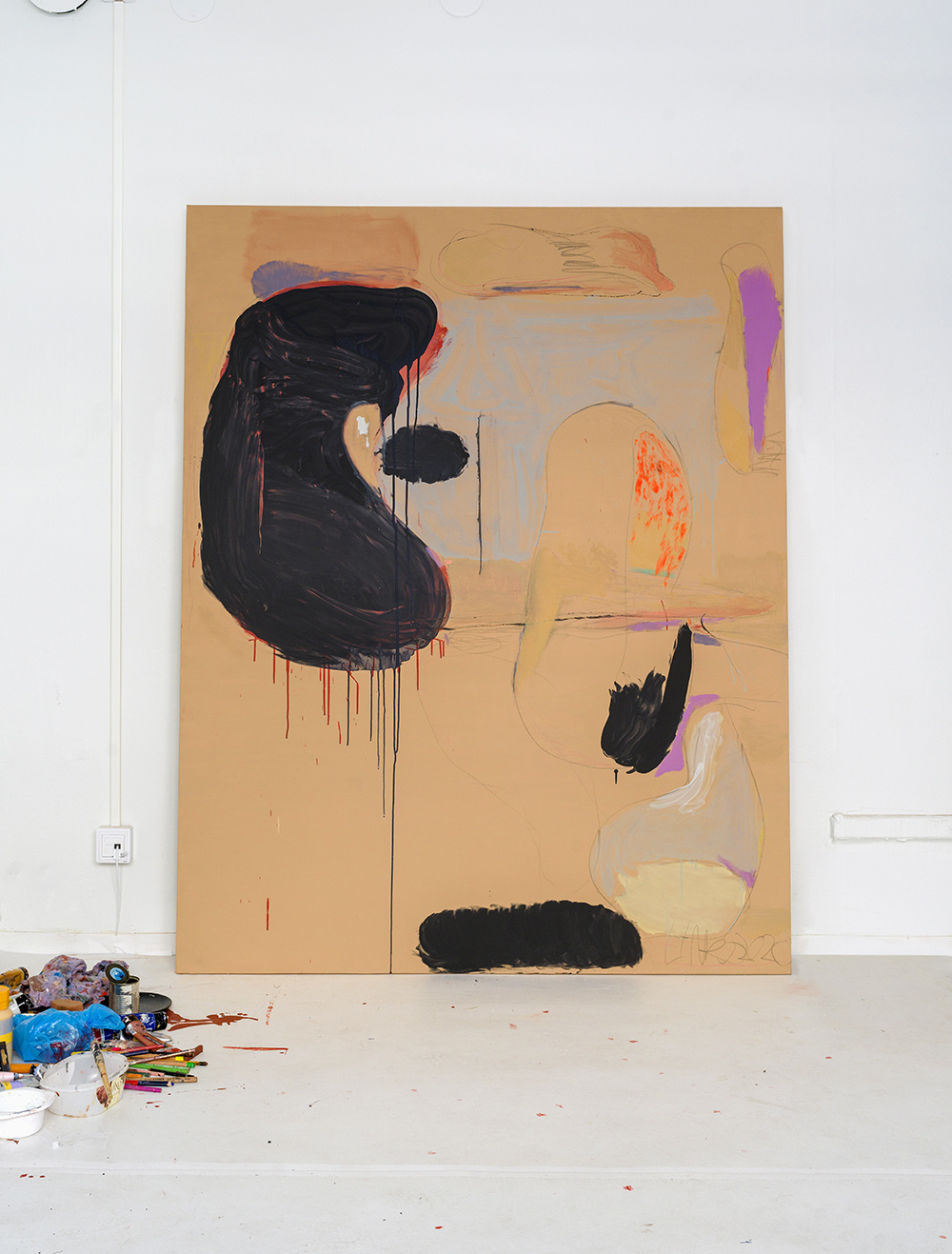 Performance painting - 150 x 190 cm mixed media on canvas