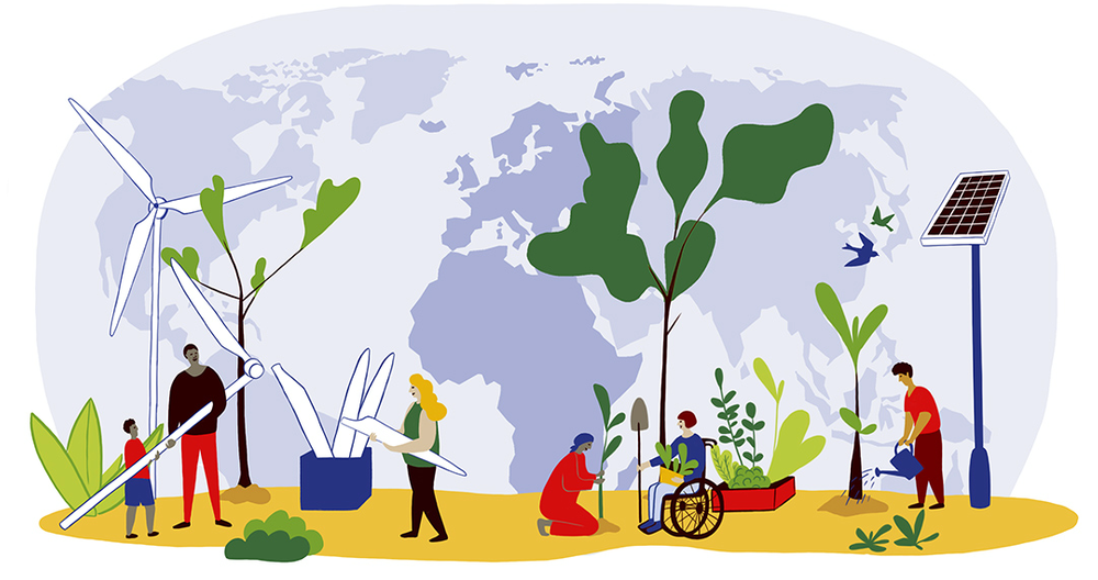Illustration/Keyvisual europäisch-afrikanische Perspektiven für die Klimapolitik