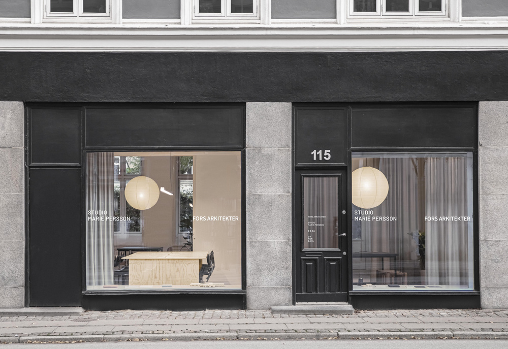 Our studio space, situated on a busy street in the heart of Copenhagen. A versatile creative space that works as office, workshop, material lab and exhibition space, where we will invite clients, collaborators and the public to take part in our creative process.