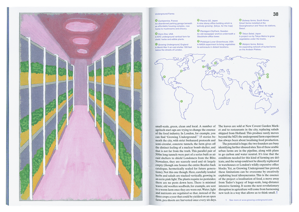 Editorial design with illustration by Maggie Saunders - It’s Freezing in LA! #4: Humans & Ecology