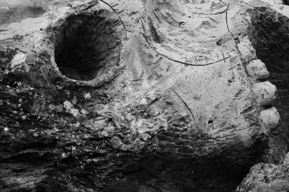 Vesuvius, detail of the sculpture by Vladimir Velickovic, The ancestor, Creator Vesevo, February 2017.