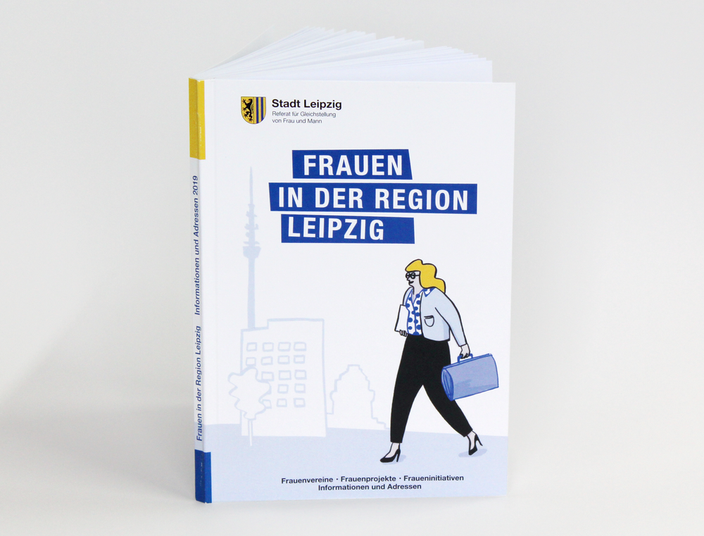 Illustratives Cover für den Frauenwegweiser Leipzig
