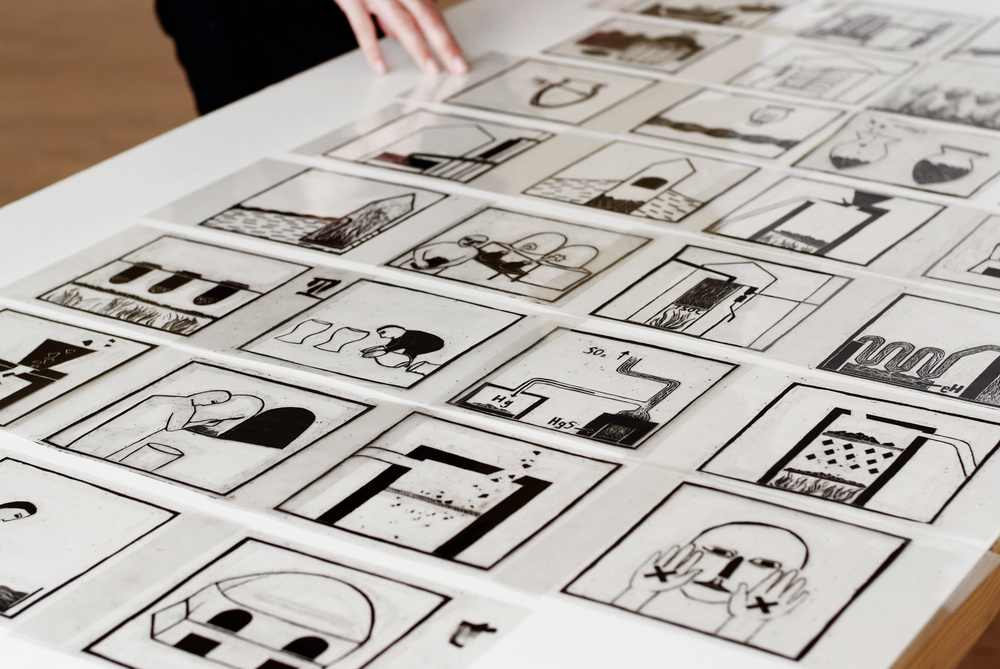Illustrationen/Schaubilder für ein Museum zum Thema Quecksilbergewinnung