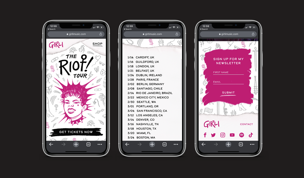 Mobile tour landing page