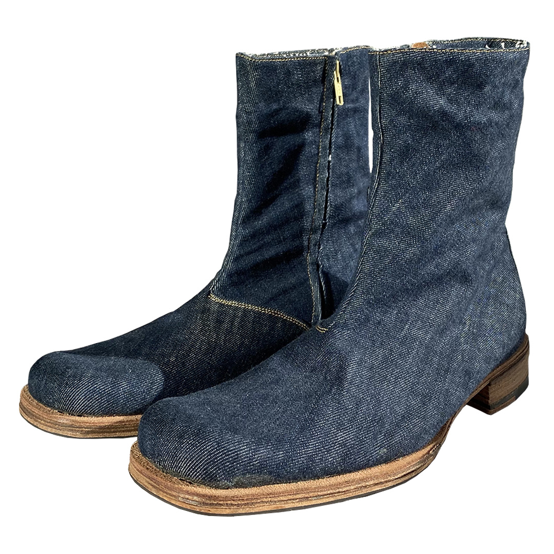Maison Martin Margiela S S 2006 Denim Square Toe Boots LA NAUSEE