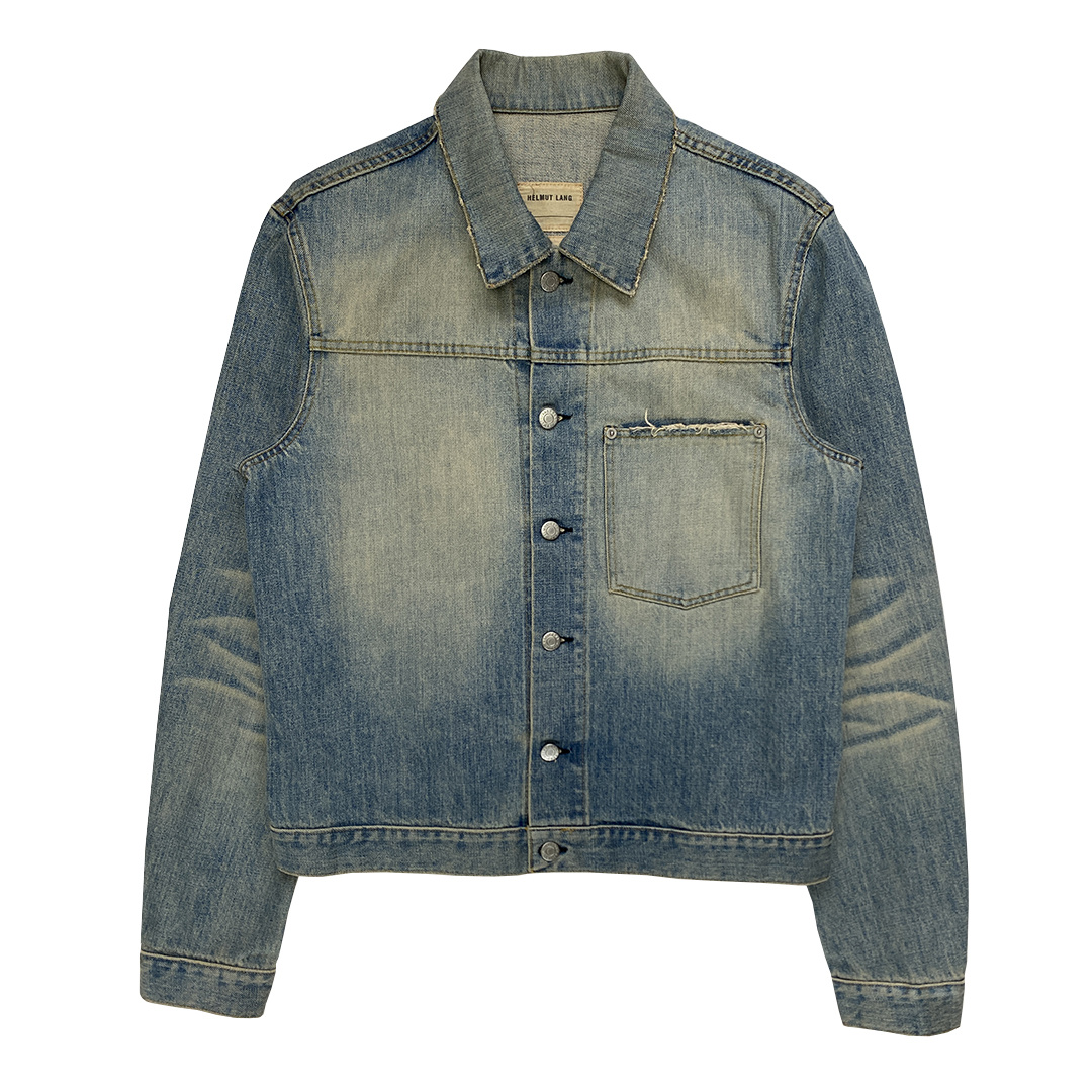 Helmut Lang 1998 Sanded Broken Denim Jacket - La Nausée - fashion