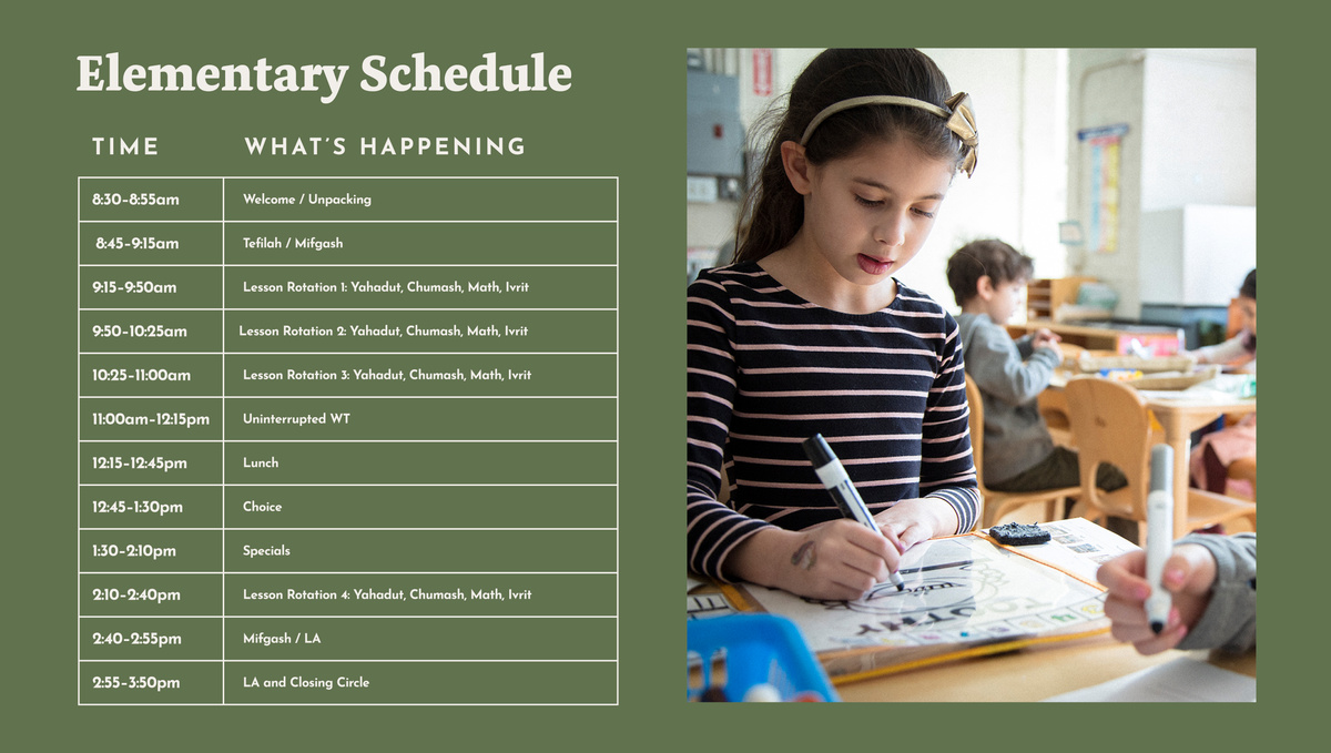 Schedules — Luria Academy