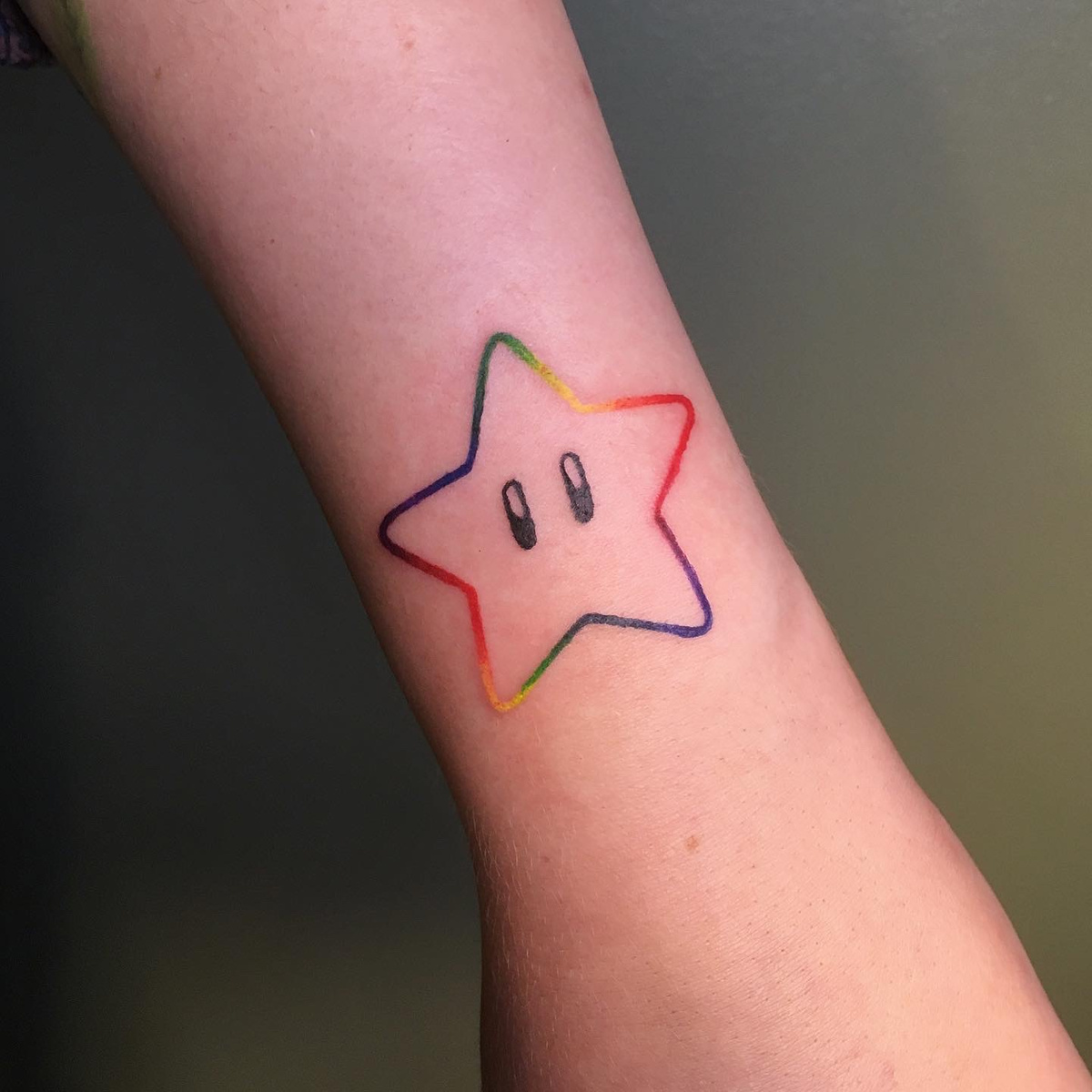 Finally got my Mario star touched up after it not healing the first 2  times Looks like 3rd times the charm  rtattoo