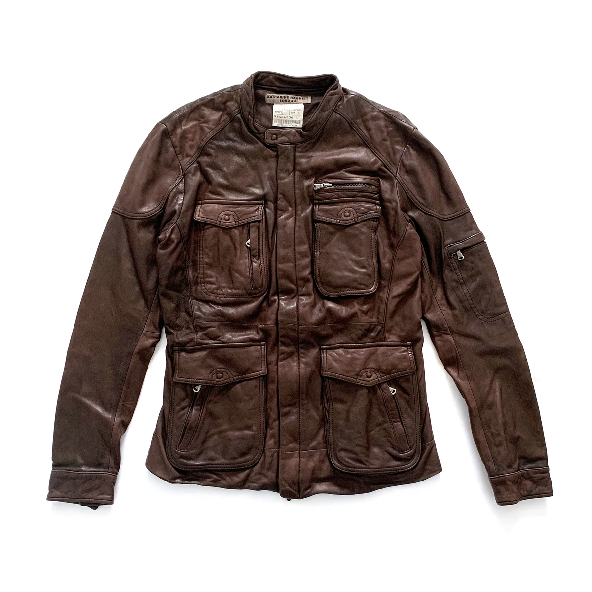 KATHARINE HAMNETT 9 POCKET LEATHER MOTO JACKET - SEA.LAM ARCHIVE