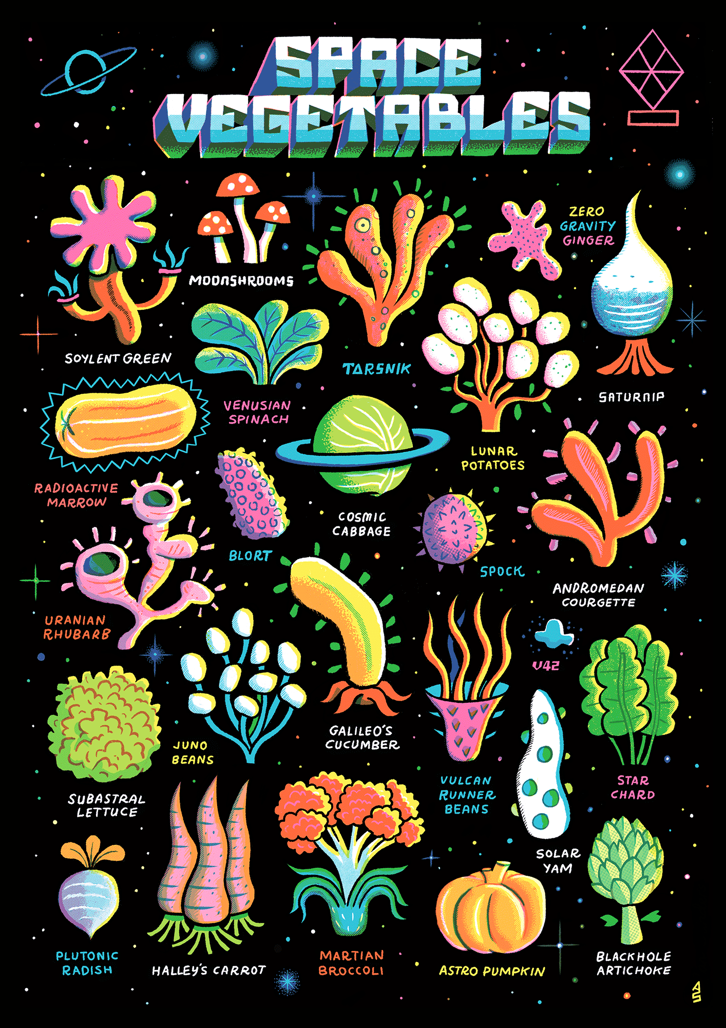 Space Vegetables - Allan Sanders / Illustrator