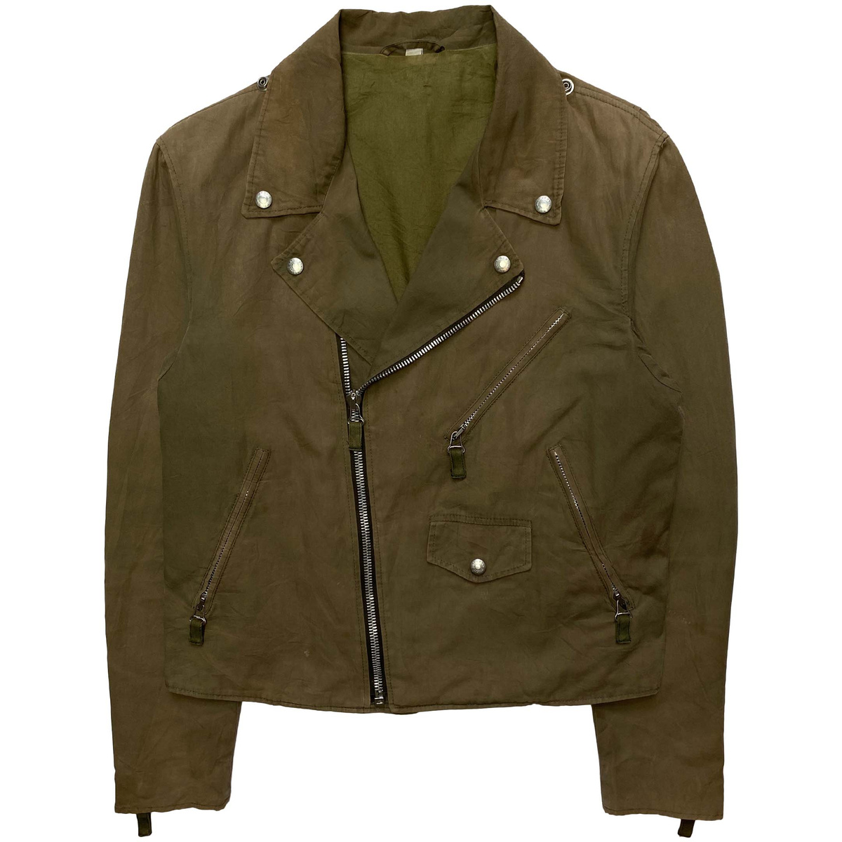 Helmut Lang, S/S 2004 Vintage Faded Cotton Biker Jacket - La Helmut Lang, S/S 2004 Vintage Faded Cotton Biker Jacket - La