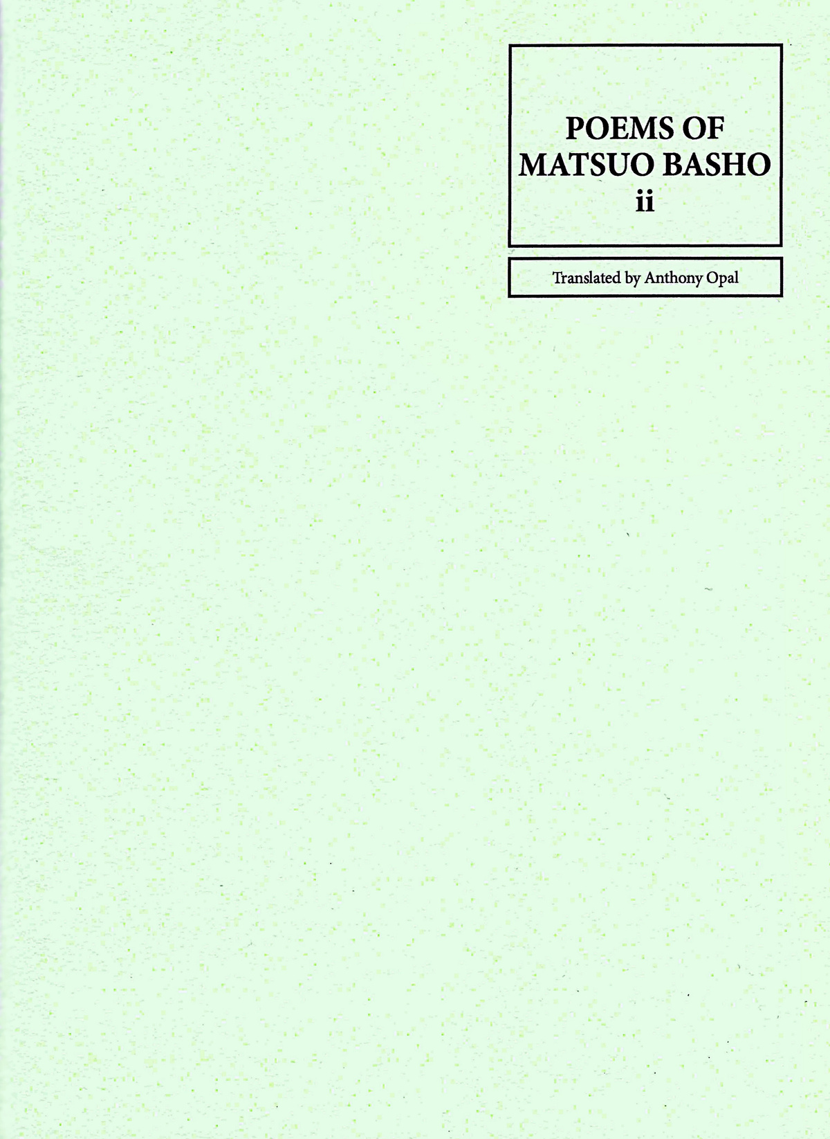 POEMS OF MATSUO BASHO Ii Sale — The Economy Press