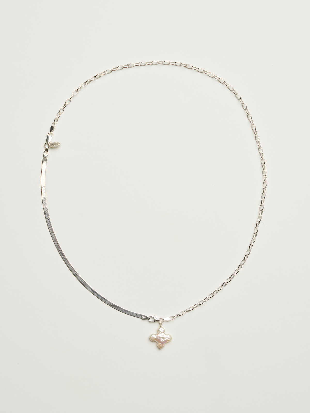 HIGH ON HOPE NECKLACE (Pearl Cross) — Santangelo