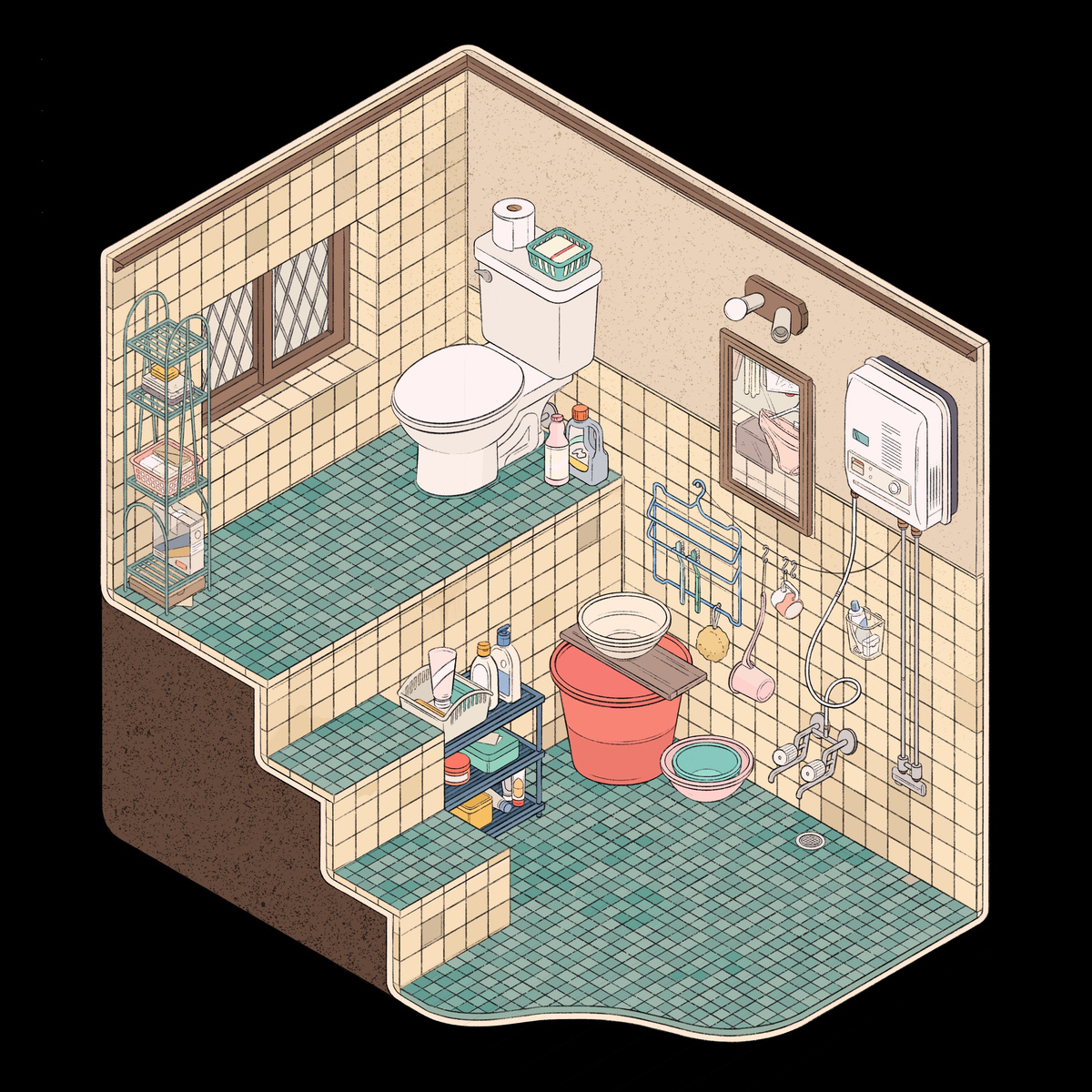 Parasite bathroom — Violet Reed │ Illustration