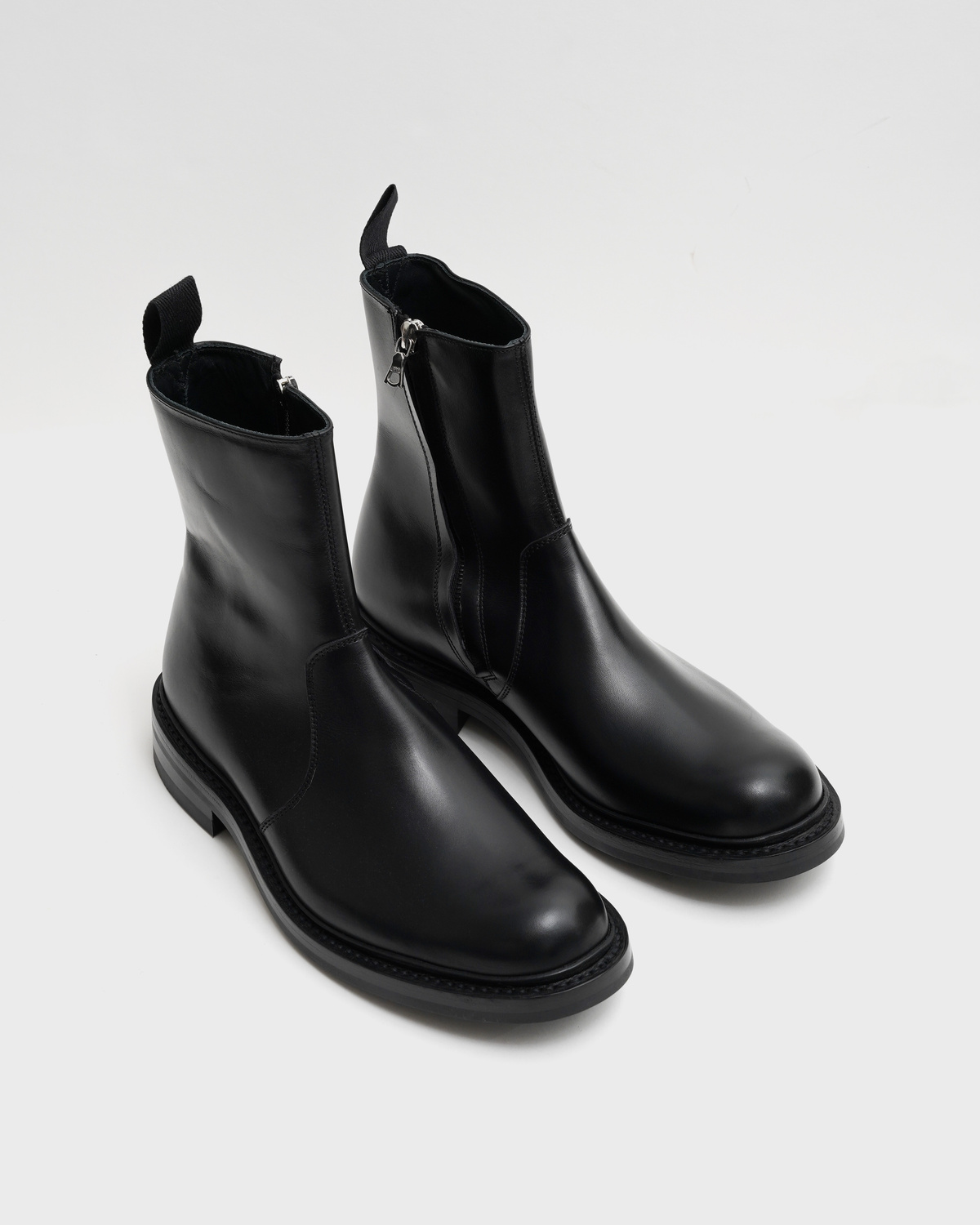 Zip Boot - Black Calf Leather — James Coward