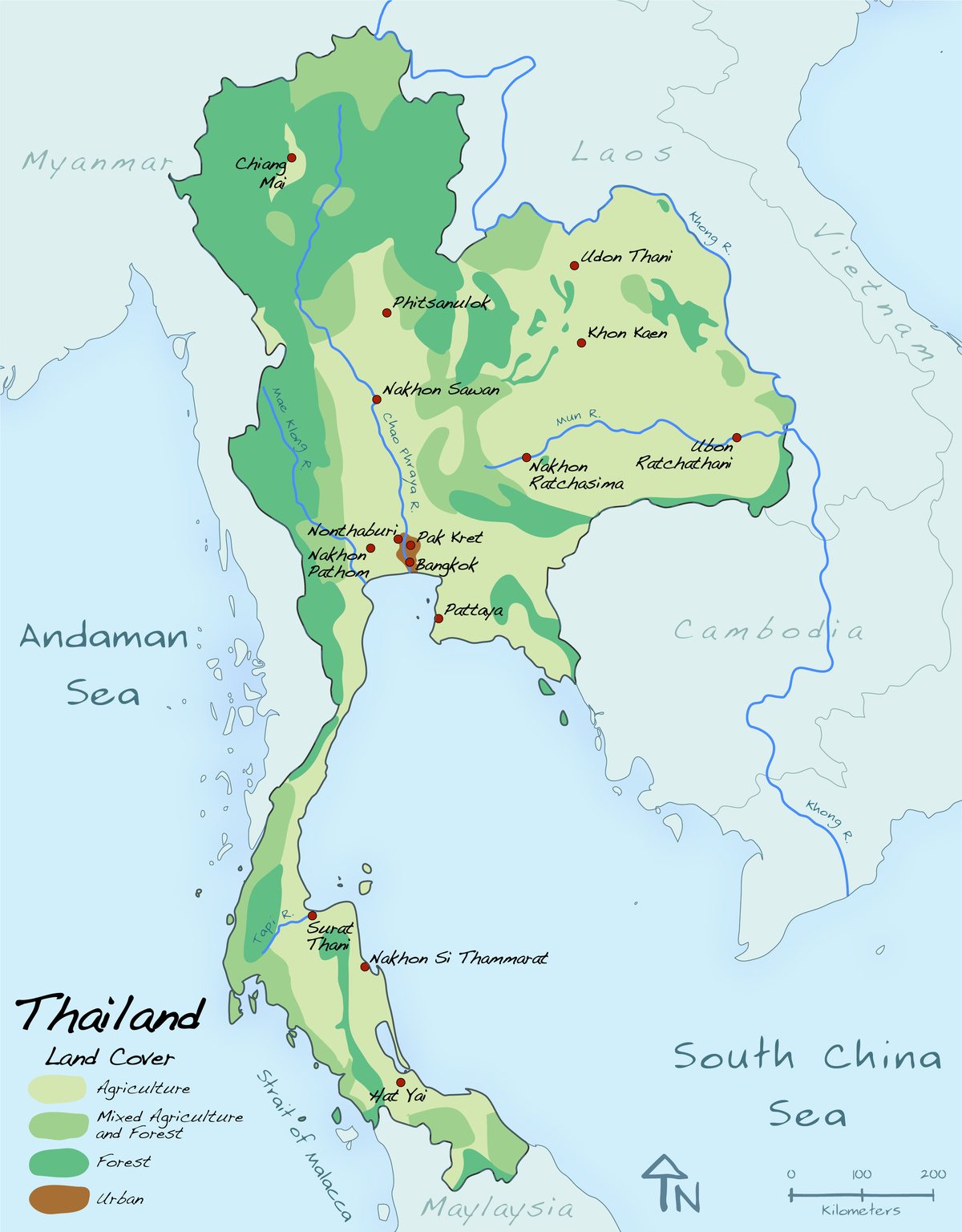 Thailand Land Cover — somethingaboutmaps