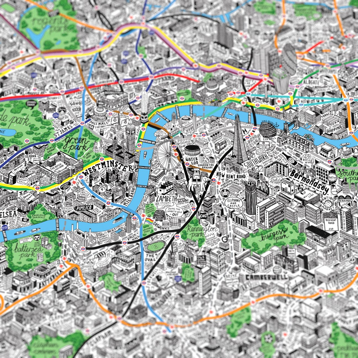 Hand Drawn Map Of London 2021 — Jenni Sparks