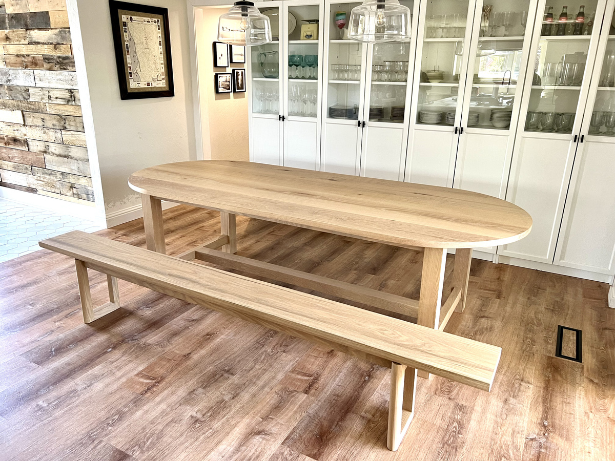 Natural Oak Dining Table Set — Ambrose Woodworks