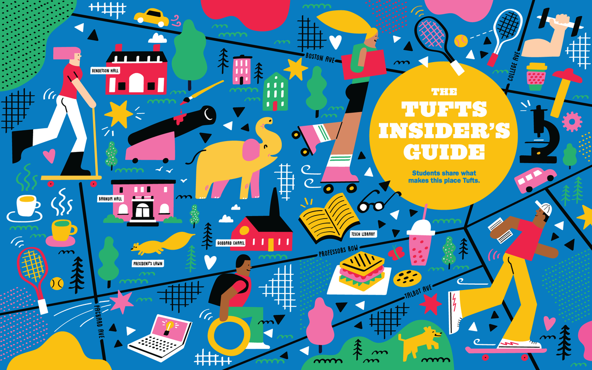 Illustrated Campus Map of Tufts University by Nate Padavick