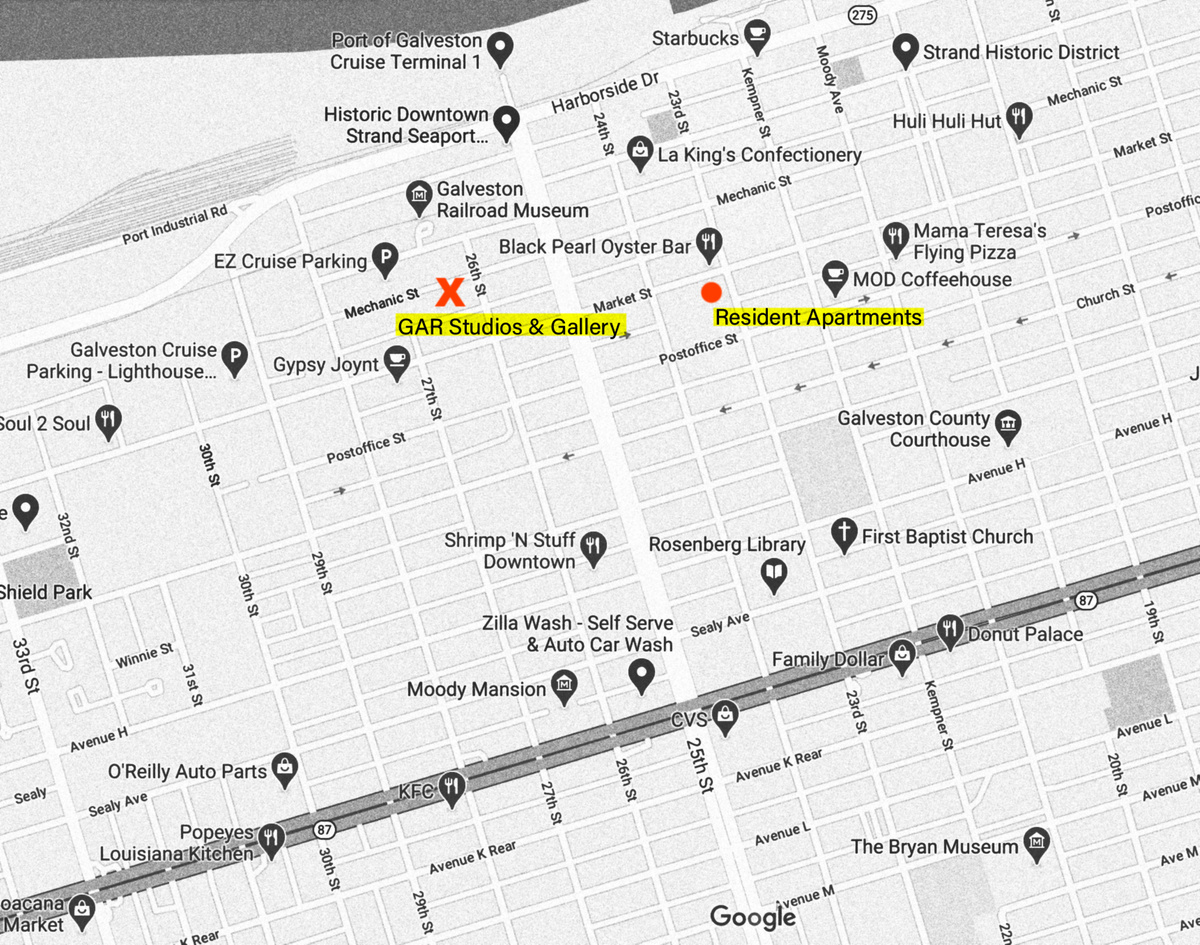 Apartment Studio Map Galveston - GAR Map 