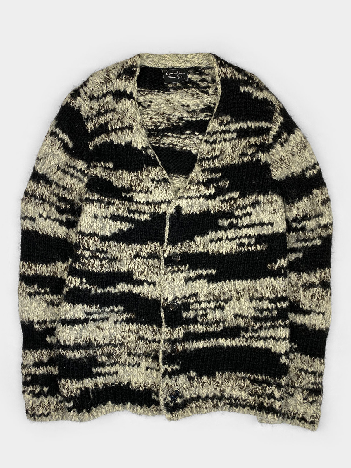 NUMBER (N)INE Camo Knit Cardigan SS/AW03 