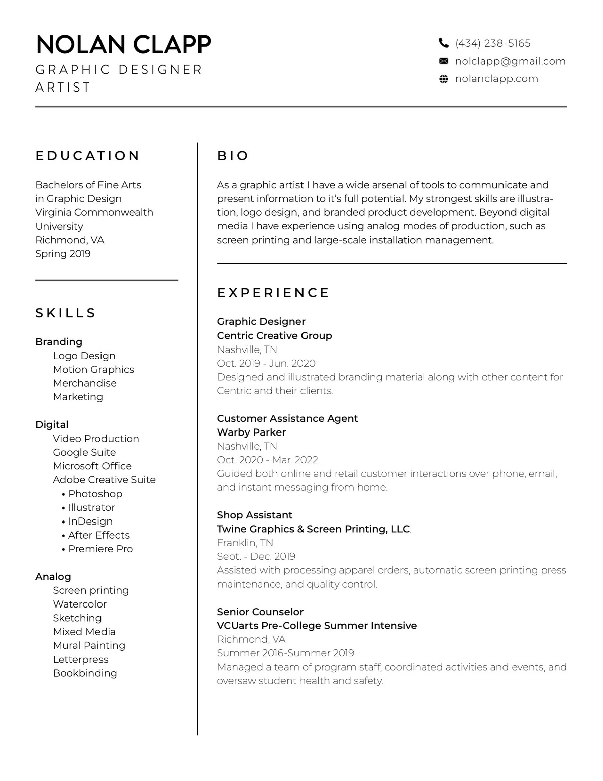 resume — Nolan Clapp