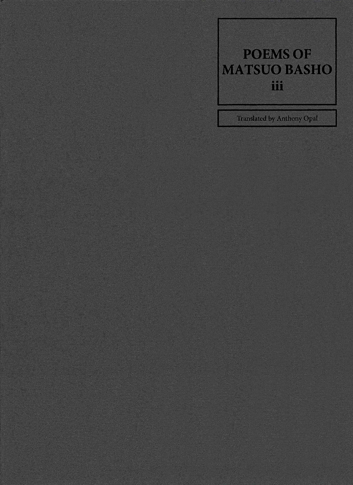 POEMS OF MATSUO BASHO iii sale — The Economy Press