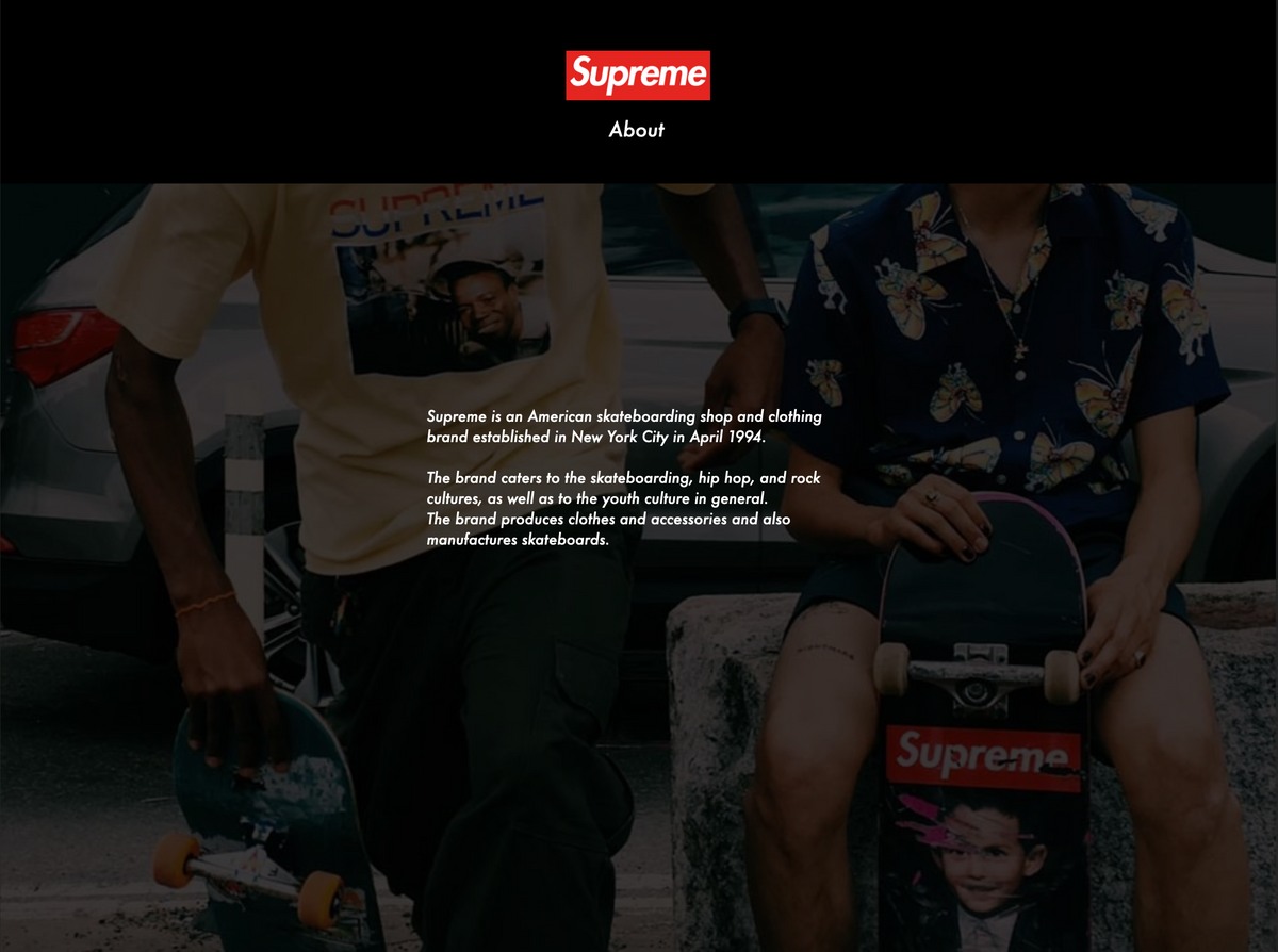 Supreme site clearance shop