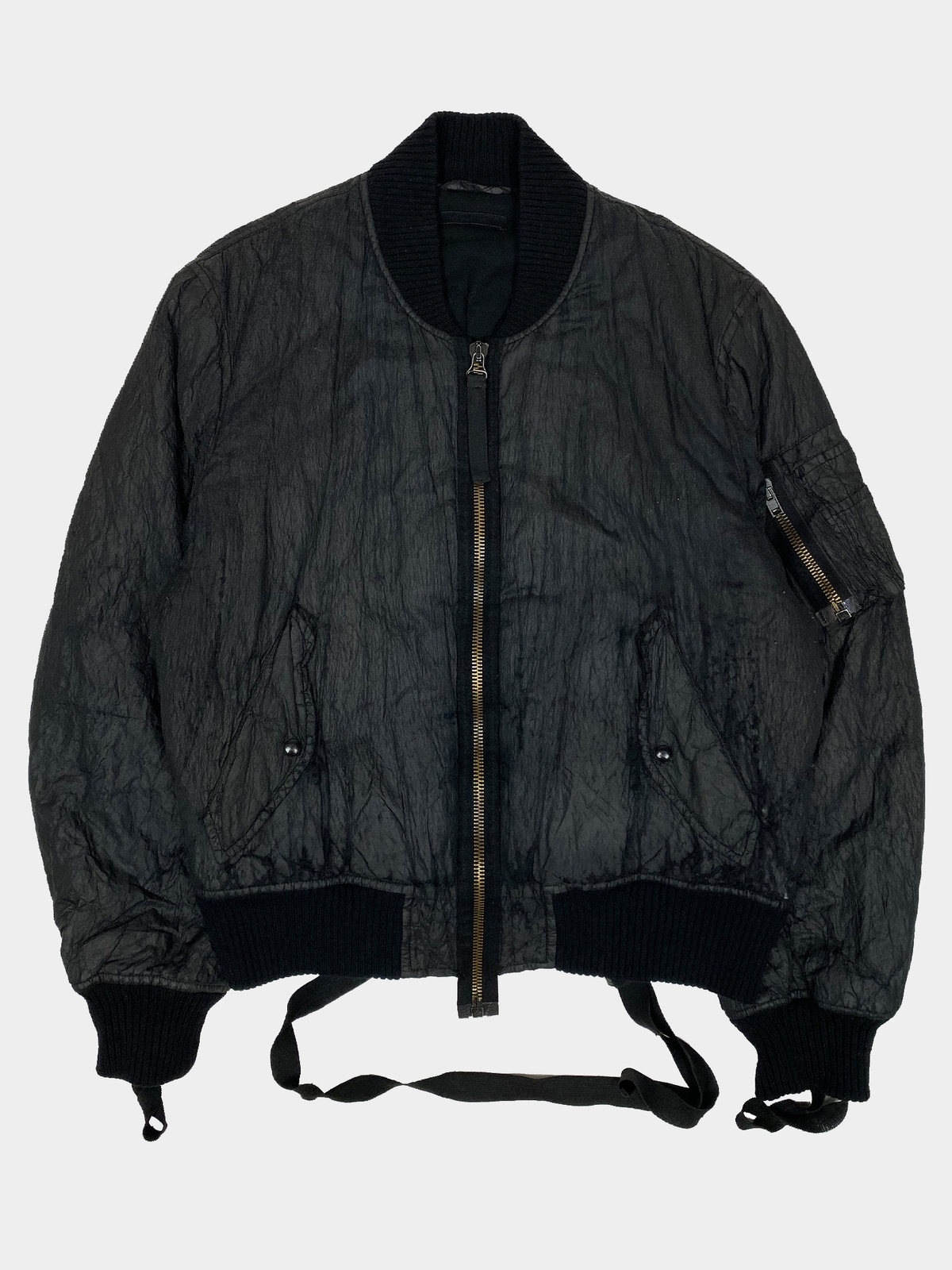 HELMUT LANG Metallic Bondage Bomber - フライトジャケット