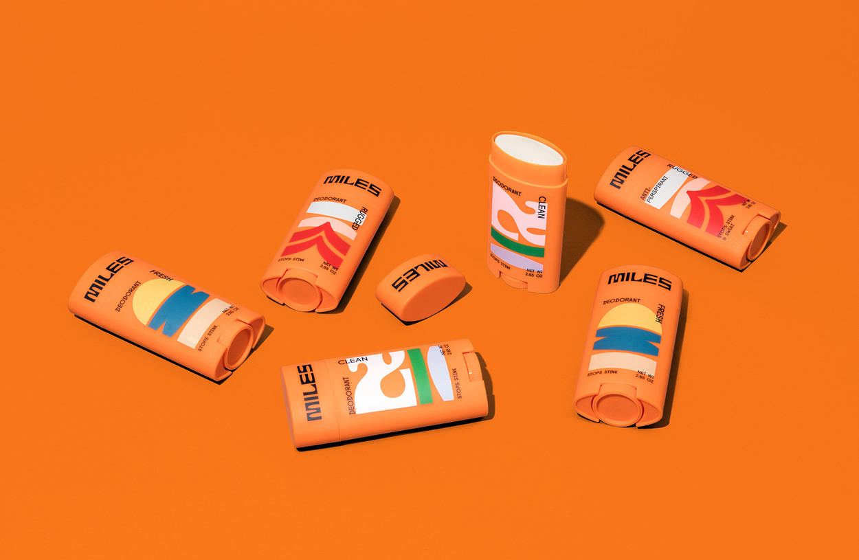 Miles deodorant packaging design