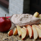 Apple next to fruit dip