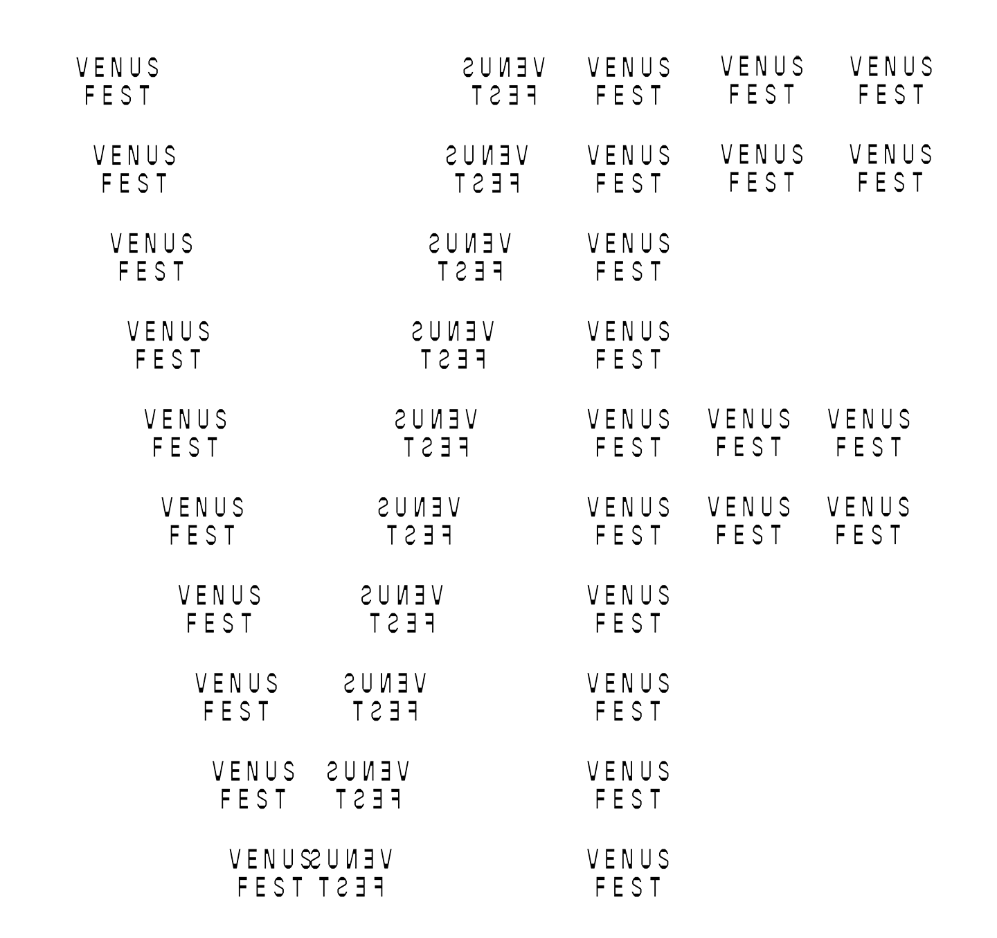 Venus Fest logo repeated to create a "VF"