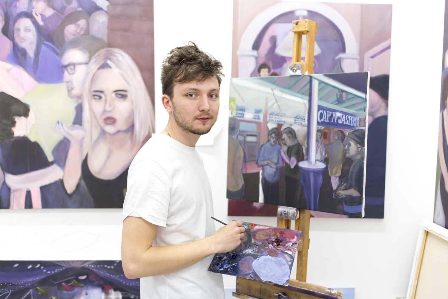 Edward in his studio (Falmouth University, 2021)