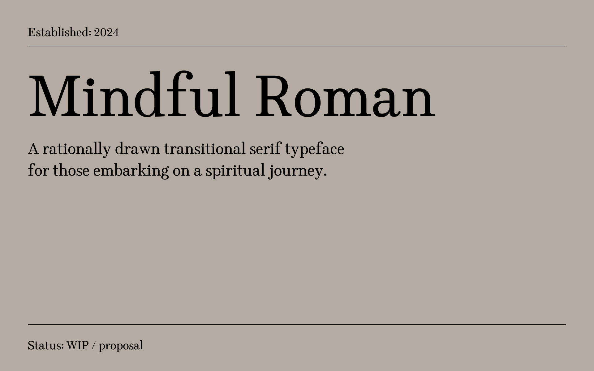 Cover image for Mindful Roman Typeface project