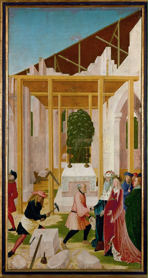 Rueland Frueauf the younger. after 1500. Building of Klosterneuburg Abbey. painting. Place: Stiftsmuseum Klosterneuburg. https://library-artstor-org.ezp-prod1.hul.harvard.edu/asset/LESSING_ART_10310483537.